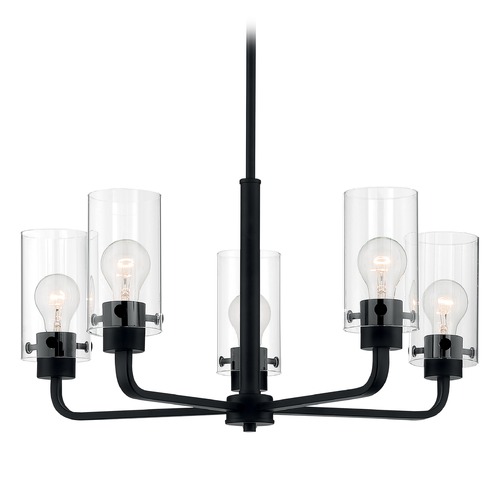 Sommerset Matte Black Chandelier by Satco Lighting