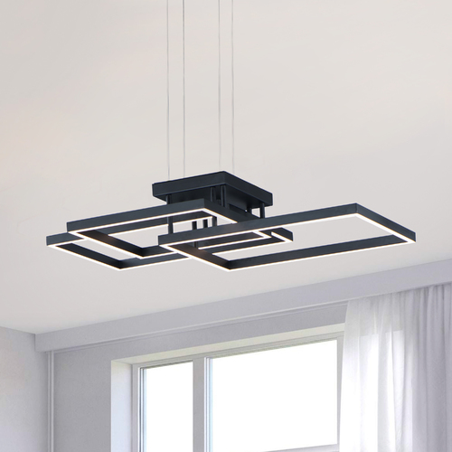 Traverse LED Pendant in Black by ET2 Lighting