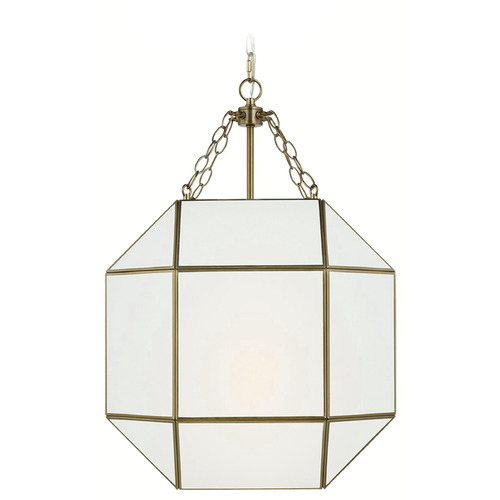 Visual Comfort Studio Collection Morrison Satin Brass Pendant Light with Octagon Shade