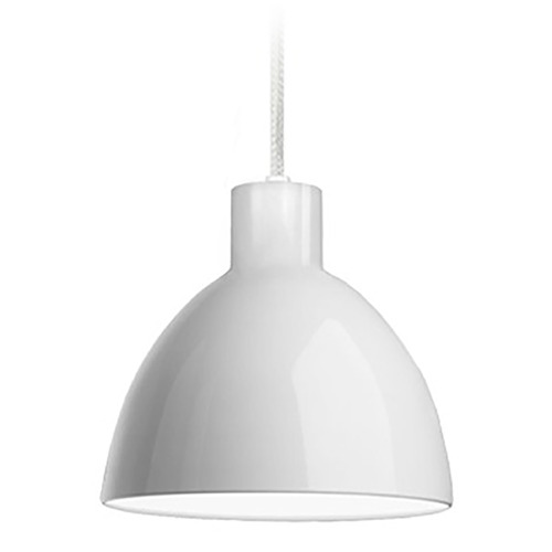 Kuzco Lighting Chroma Glossy White LED Mini-Pendant Light with Bowl / Dome Shade