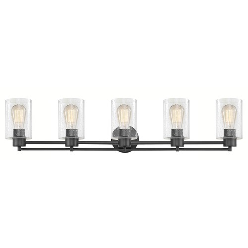 Design Classics Lighting Industrial Seeded Glass Bathroom Light Black 5 Lt 706-07 GL1041C