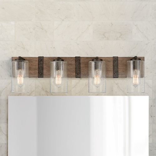 Sawyer 4-Light Sequoia & Iron Rust Bathroom Light by Hinkley Lighting