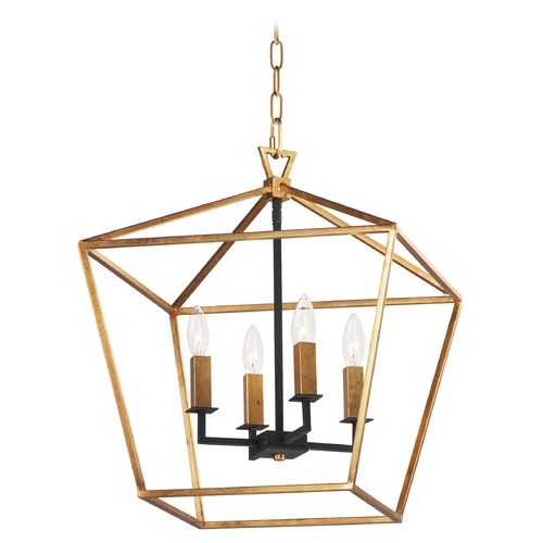 Maxim Lighting Maxim Lighting Abode Gold Leaf / Textured Black Mini-Chandelier 25156GLTXB