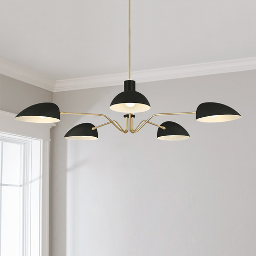 ED Ellen-DeGeneres Jane Midnight Black & Burnished Brass Chandelier by Visual Comfort Studio