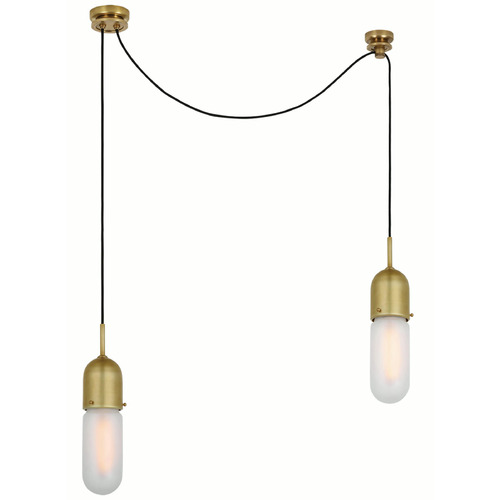 Visual Comfort Signature Collection Thomas OBrien Junio Chandelier in Antique Brass by VC Signature TOB5645HABFG2