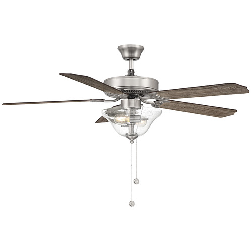 52-Inch LED Ceiling Fan in Brushed Nickel by Meridian
