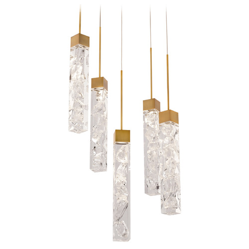 Modern Forms by WAC Lighting Minx 5-Light LED Pendant in Aged Brass by Modern Forms PD-78005R-AB