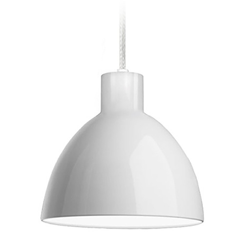 Kuzco Lighting Chroma Glossy White LED Pendant Light with Bowl / Dome Shade