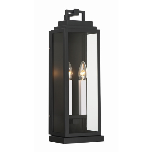 Crystorama Lighting Aspen Matte Black Outdoor Wall Light