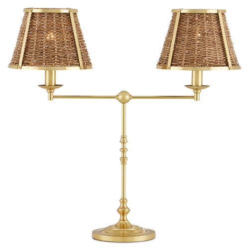 Currey and Company Suzanne Duin Deauville Polished Brass / Natural LED Desk Lamp