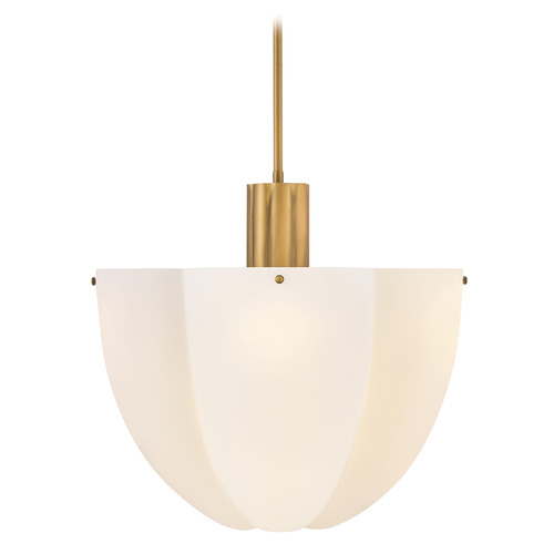 Hinkley Becca Heritage Brass LED Pendant Light with Scalloped Shade