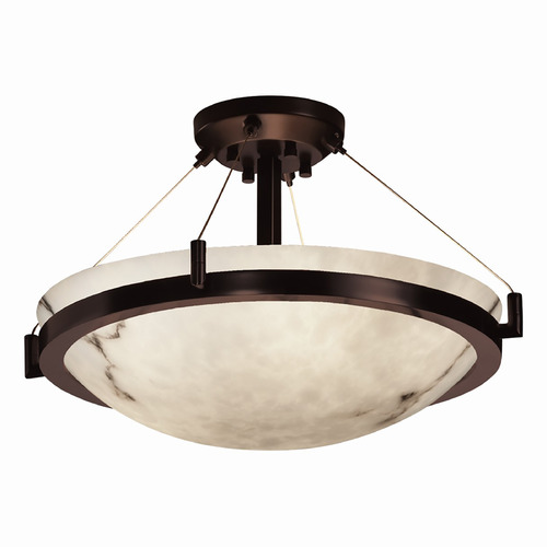 Justice Design Group Ring Dark Bronze Semi-Flushmount Light