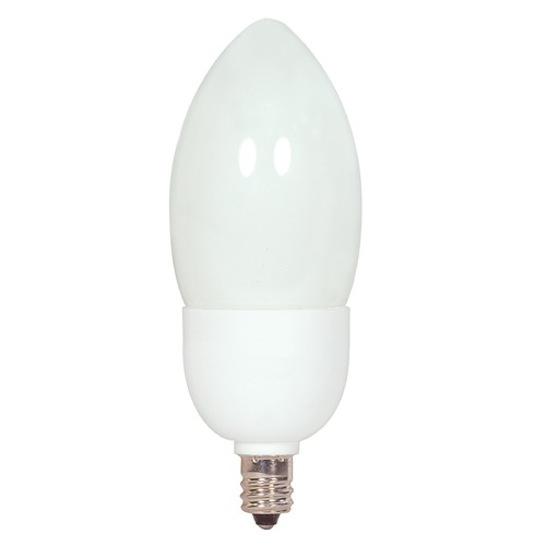 Satco Lighting Compact Fluorescent Torpedo Light Bulb Candelabra Base 2700K S7327