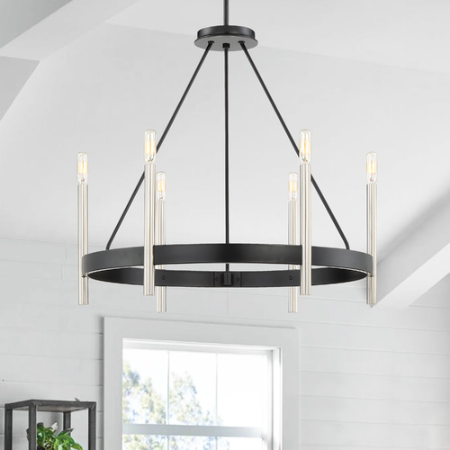 Quoizel Lighting Anthem 24.75-Inch Chandelier in Mystic Black by Quoizel Lighting ATH5006K