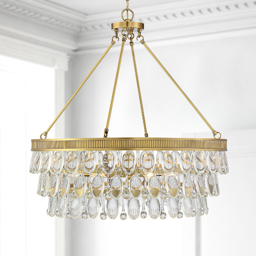 Windham 6-Light Warm Brass Pendant by Savoy House