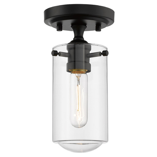 Delaney Matte Black Semi-Flush Mount by Z-Lite