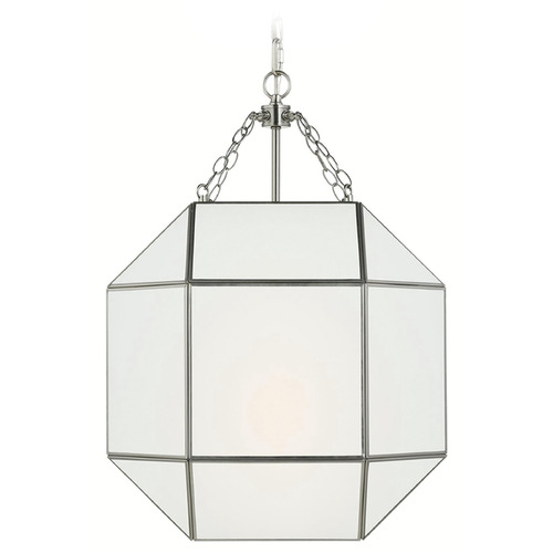 Visual Comfort Studio Collection Morrison Brushed Nickel Pendant Light with Octagon Shade