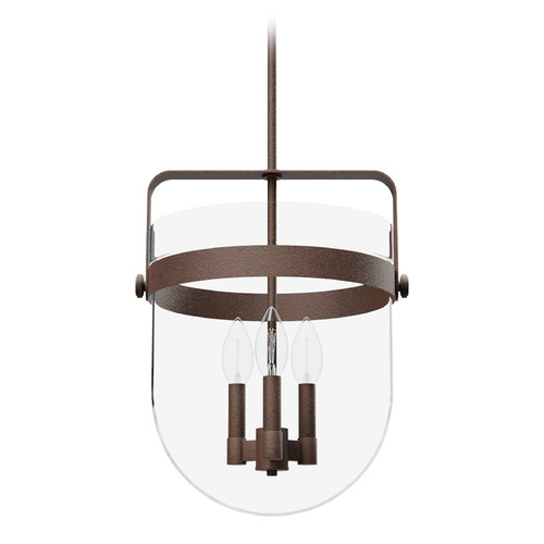 Hunter Fan Company Karloff Textured Rust Pendant Light with Bowl / Dome Shade