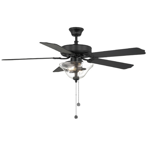 52-Inch LED Ceiling Fan in Matte Black by Meridian