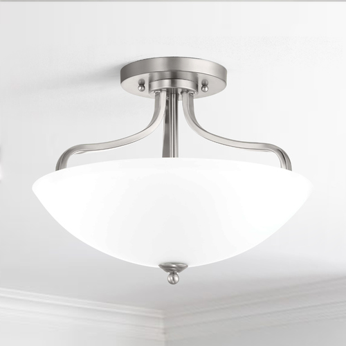 Progress Lighting Laird Brushed Nickel 3-Light Semi-Flush Mount by Progress Lighting P350136-009