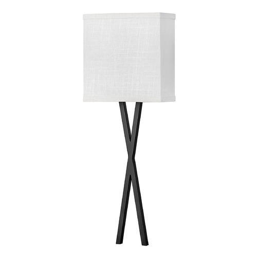 Axis LED Wall Sconce in Black & Off White Linen by Hinkley Lighting
