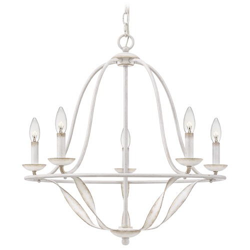 Quoizel Lighting Bradbury Antique White Chandelier by Quoizel Lighting BDB5025AWH