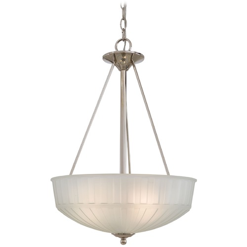 Minka Lavery Minka Lavery 1730 Series Polished Nickel Pendant Light with Bowl / Dome Shade 1737-1-613