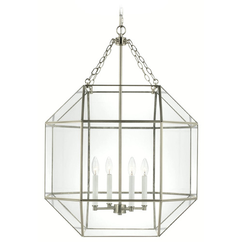 Visual Comfort Studio Collection Visual Comfort Studio Collection Morrison Antique Brushed Nickel Pendant Light with Octagon Shade 5279404-965