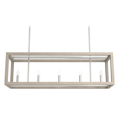 Hunter Fan Company Squire Manor Brushed Nickel & Bleached Wood Island Light