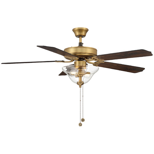 52-Inch LED Ceiling Fan in Natural Brass by Meridian