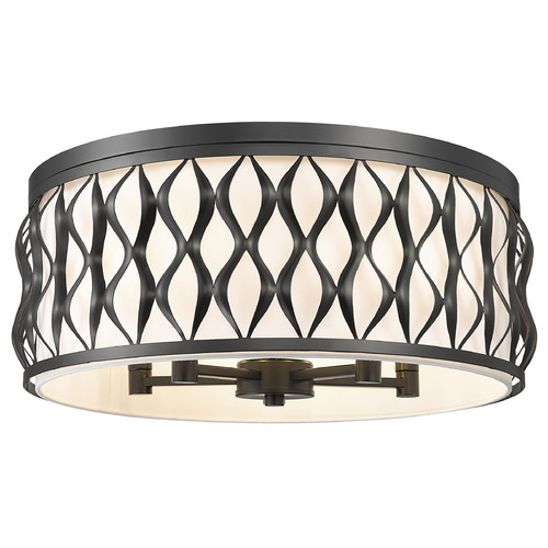 Z-Lite Harden Matte Black Flushmount Light