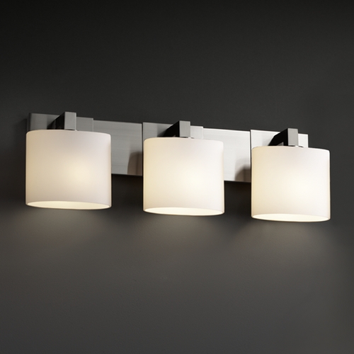 Justice Design Group Justice Design Group Fusion Collection Bathroom Light FSN-8923-30-OPAL-NCKL