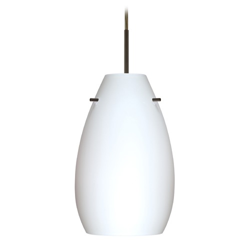 Besa Lighting Pera Bronze LED Mini-Pendant Light with Oblong Shade