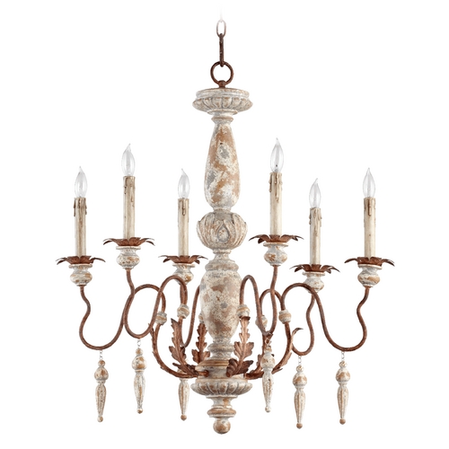 Quorum Lighting La Maison Manchester Grey with Rust Accents Chandelier by Quorum Lighting 6052-6-56