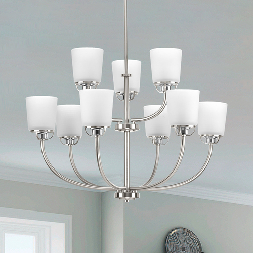West Village Chandelier in Brushed Nickel & Chrome by Progress Lighting