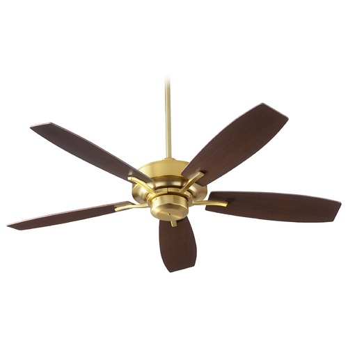 Soho Aged Brass Ceiling Fan Without Light by Quorum Lighting