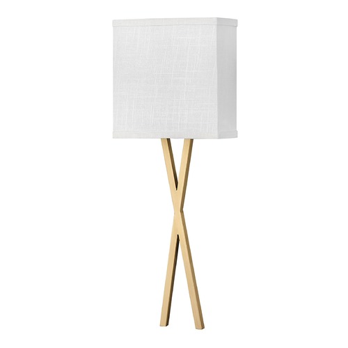 Axis LED Wall Sconce in Brass & Off White Linen by Hinkley Lighting