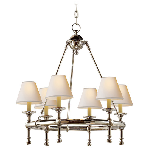 Visual Comfort Signature Collection E.F. Chapman Classic Chandelier in Polished Nickel by Visual Comfort Signature SL5814PNNP