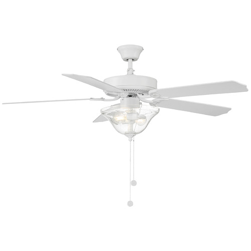Meridian 52-Inch LED Ceiling Fan in White by Meridian M2019WHRV