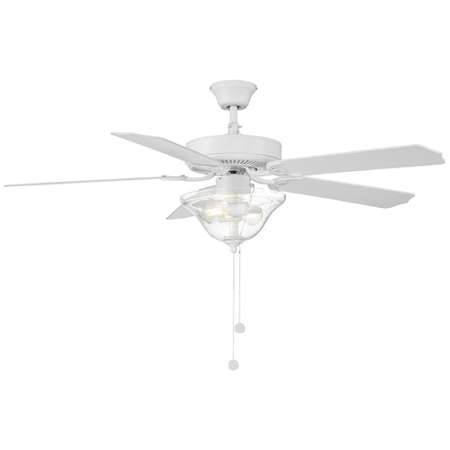 52-Inch LED Ceiling Fan in White by Meridian