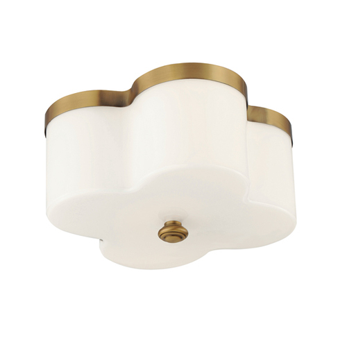 Clover 13.50-Inch Flush Mount in Natural Aged Brass by Maxim Lighting