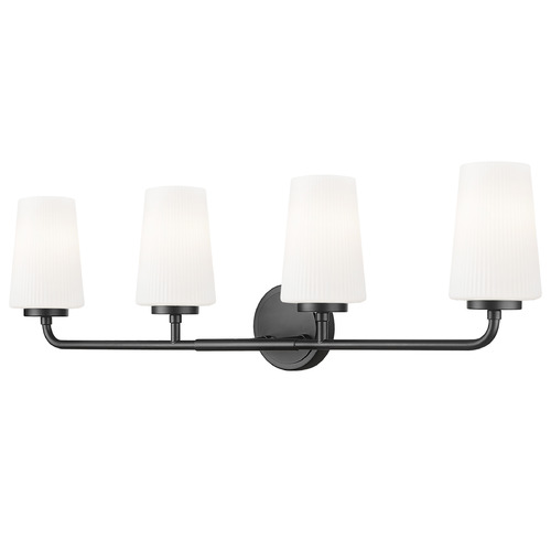 Z-Lite Z-Lite Montford Matte Black Bathroom Light 7005-4V-MB