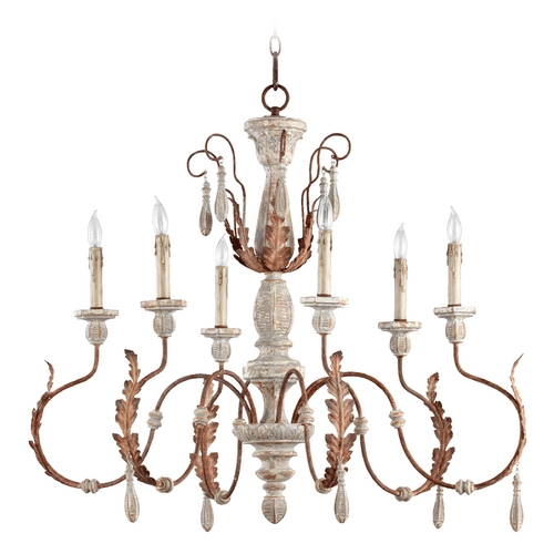 Quorum Lighting Quorum Lighting La Maison Manchester Grey with Rust Accents Chandelier 6152-6-56