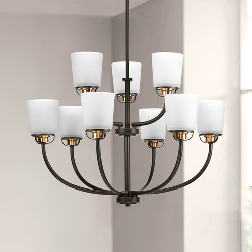 West Village Chandelier in Antique Bronze & Brass by Progress Lighting