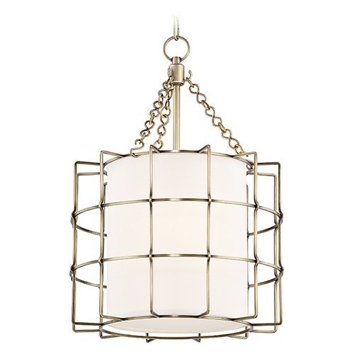 Hudson Valley Lighting Sovereign Aged Brass LED Pendant by Hudson Valley Lighting 1516-AGB