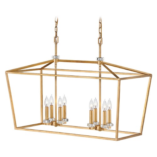 Hinkley Stinson 8-Light Distressed Brass Chandelier by Hinkley Lighting 3534DA