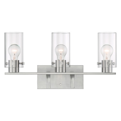 Sommerset Brushed Nickel Bathroom Light by Satco Lighting