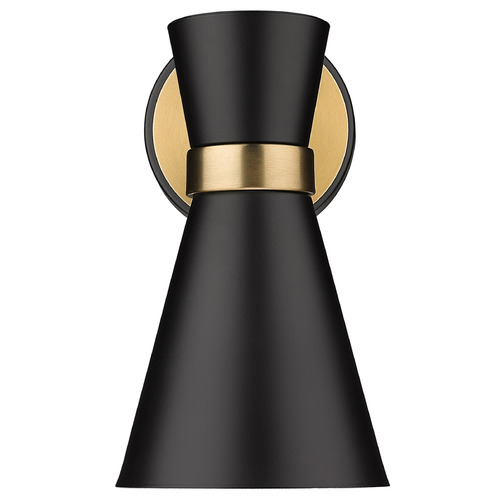 Soriano Matte Black & Heritage Brass Sconce by Z-Lite