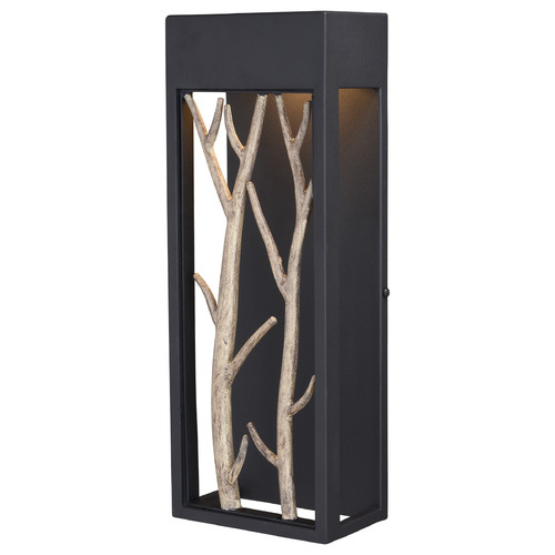 Vaxcel Lighting Ocala Textured Black & Poplar LED Outdoor Wall Light