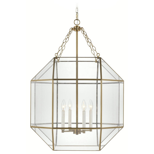 Visual Comfort Studio Collection Morrison Satin Brass Pendant Light with Octagon Shade